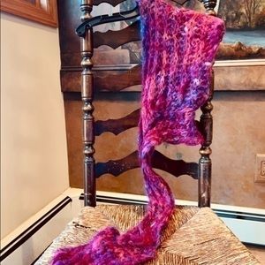 ✨💖 Hand Knit 🧶 Ombré Fuzzy Hood w Attached Scarf ✨